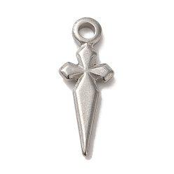 Нержавеющая Сталь Цвет Не тускнеющие 304 подвески из нержавеющей стали, меч прелести, цвет нержавеющей стали, 23.5x9x2 мм, отверстие : 2 мм