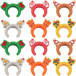 (52) Непрозрачная лаванда 12 шт. 6 стили силиконовые фокусные бусины, рождественские прически, разноцветные, 22~29x29~36x9 мм, отверстие : 2 мм, 2 шт / стиль