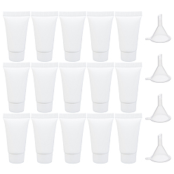 Белый Комплекты контейнеров для хранения косметики diy, с пластиковой бутылкой многоразового использования, мягкой трубкой и воронкой, винтовой шприц для подачи клея, белые, 28.5x18.5x55 мм, мощность: 5 мл, 30 шт / комплект