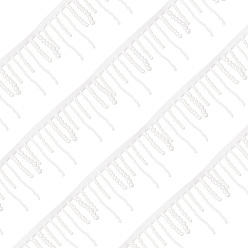 Белый Искусственный жемчуг из смолы, ручная работа, кисточка, бахрома, отделка, с полиэфирной лентой, белые, 75x3 мм, 2 ярдов, о 1.82 м