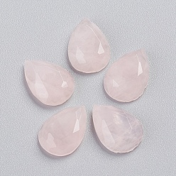 Розовый Кварц Природного розового кварца кабошонов, слеза, граненые, 14x10x4.5 мм