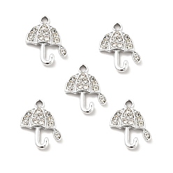 Кристалл Подвески из сплава и страза, платиновый зонт с каплевидными подвесками, кристалл, 18x14.5x2.6 мм, отверстие : 2 мм