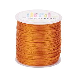 Dark Orange Nylon Thread, Rattail Satin Cord, Dark Orange, 1.0mm, about 76.55 yards(70m)/roll