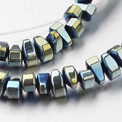 Green Plated Electroplate Non-magnetic Synthetic Hematite Bead Strands, teardrop, Green Plated, 6x4x3mm, Hole: 1mm, about 135pcs/strand, 15.7 inch