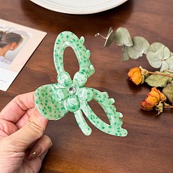 Лайм Заколки для волос в форме когтей из ацетата целлюлозы, аксессуары для волос со стразами для женщин и девочек, бантом, желто-зеленые, 105 мм