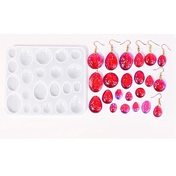 Белый Формы для подвесок своими руками, силиконовые формы для литья, для уф-смолы, изготовление изделий из эпоксидной смолы, овальные, белые, 115x134x6.5 мм