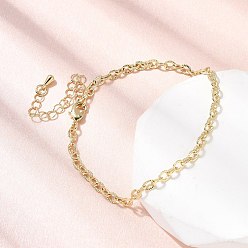 Настоящее золото 18K Браслет-цепочка из латуни для женщин, стойки покрытие, без свинца и без кадмия, долговечный, реальный 18 k позолоченный, 6-7/8 дюйм (17.5 см)