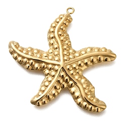 Настоящее золото 18K Ионное покрытие (ip) 304 подвески из нержавеющей стали, очарование морской звезды, реальный 18 k позолоченный, 32.5x31.5x5 мм, отверстие : 1.2 мм