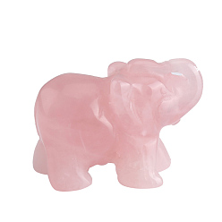 Розовый Кварц Фигурки слонов из натурального розового кварца, Украшения из камня с энергией Рейки, украшение для дома по фэн-шуй, 21x40x35 мм
