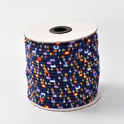 Полуночно-синий Ткань веревка этнические шнуры, темно-синий, 4 мм, около 50 ярдов / рулон (150 футов / рулон)