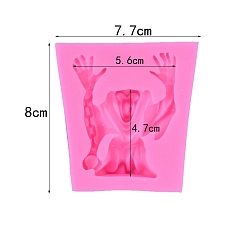 Hot Pink DIY Silicone Molds, Fondant Molds, Resin Casting Molds, for Chocolate, Candy, UV Resin & Epoxy Resin Craft Making, Ghost, Hot Pink, 80x77x21mm