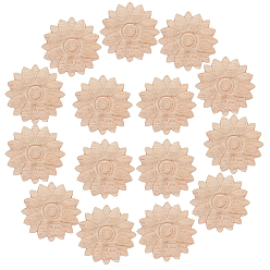 Папайя Оранжевый 15шт. древесной щепы, настенные украшения, цветочным узором, papayawhip, 44x44x7 мм