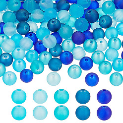 (52) Непрозрачная лаванда 5 наборы цветных прозрачных стеклянных бусин, для изготовления украшений из бисера, матовые, круглые, разноцветные, 8 мм, отверстие : 1~1.6 мм, 40 шт / цвет, 200 шт