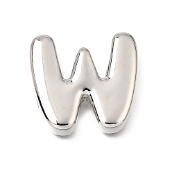 Letter W Прелести латунных слайд, буквы, цвет нержавеющей стали, Буква W, 25x26x5.5 мм, отверстие : 11x2 мм