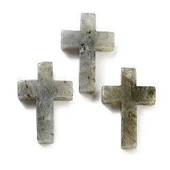 Лабрадорита Подвески из натурального серого лабрадорита, крест прелести, 30.5x20x6 мм, отверстие : 1.4 мм
