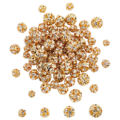 Kristall 80 Stück 4 Stil Messing Strass Perlen, mit Eiseneinkern, Klasse A, Kristall, 20 Stück / Stil
