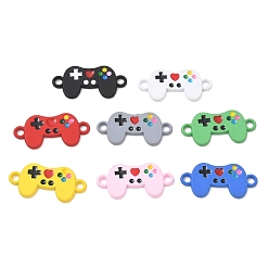 Gemischte Farbe Sprühlackierter Verbindungsanhänger aus emailliertem Aluminium, Gamecontroller-Links, Gemischte Farbe, 11x23x1.5 mm, Bohrung: 2 mm