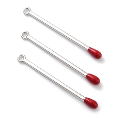 Платина Стойки обшивки сплава эмали подвески, без свинца, без кадмии и без никеля, чары из спичек, платина, 49x4.5x5 мм, отверстие : 1.8 мм