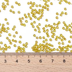 (302) Inside Color Jonquil/Apricot Lined TOHO Round Seed Beads, Japanese Seed Beads, (302) Inside Color Jonquil/Apricot Lined, 11/0, 2.2mm, Hole: 0.8mm, about 5555pcs/50g