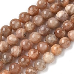 Солнечный Камень Натуральный Sunstone бисер пряди, круглые, 10 мм, отверстие : 1 мм, около 40 шт / нитка, 15.35 дюйм (39 см)
