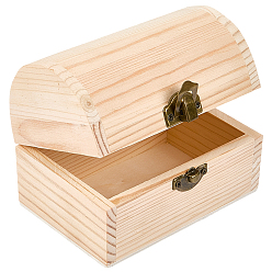 Персиковый Слойка 1незаконченный деревянный ящик для хранения ПК, с замком-замком, арка, розовые, 8x12x9 см