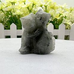 Лабрадорита Скульптурные украшения из натурального лабрадорита, для украшения стола домашнего офиса, кошка, 40 мм