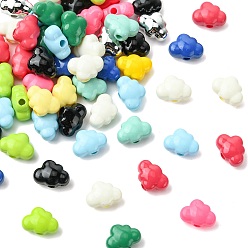 Color mezclado Perlas de resina opacos, nube, color mezclado, 8.5x12x6.5 mm, agujero: 2 mm