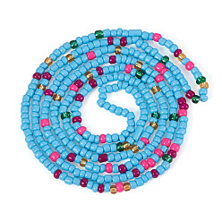 Темно-бирюзовый Гранулы cmолы браслеты, оберточные браслеты для женщин, рондель, темные бирюзовый, 30-3/4 дюйм (78 см)