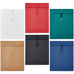 Mixed Color 6Pcs 6 Colors Paper Envelope File Folder, Rectangle, Mixed Color, 220x170x2mm, 1pc/color