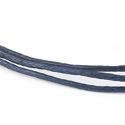 Prussian Blue Waxed Cotton Thread Cords, Prussian Blue, 1mm, about 100yards/roll(300 feet/roll)