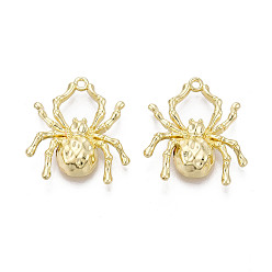Золотой Подвески из сплава на хэллоуин, прелести паука, золотые, 30.5x26.5x6.5 мм, отверстие : 1.8 мм