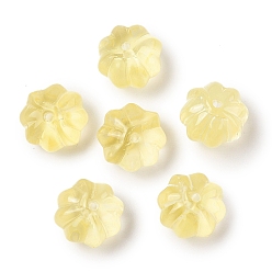 Желтый Прозрачная аэрозольная краска стеклянные шарики, цветок, желтые, 11.5x8.5 мм, отверстие : 1.2 мм