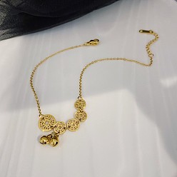 Колокол 304 браслеты из нержавеющей стали с латунными подвесками, золотые, колокол, 7-7/8 дюйм (200 мм)