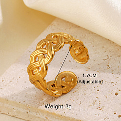 Twist 304 из нержавеющей стали манжеты кольца, золотые, твист, внутренний диаметр: регулируемый