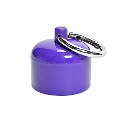 Сине-фиолетовый Дорожная портативная АБС-пластиковая колонна для ювелирных изделий, колец и ожерелий коробки, с кольцами для ключей из цинкового сплава, синий фиолетовый, 4x3.8 см