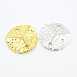 (52) Непрозрачная лаванда Соединители звеньев сплава, забил волнистые плоские круглые, разноцветные, 19x2 мм, отверстие : 2 мм