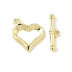 Золотой Застежки-тоглы из сплава в форме сердца, без кадмия и без свинца, стойки покрытие, золотые, Сердце: 18.5x16.5x2.5 mm, отверстие : 1.6 мм, бар: 6x20.5x3.5 mm, отверстие : 1.6 мм