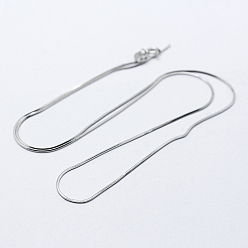 Platinum Anti-Tarnish Rhodium Plated 925 Sterling Silver Chain Necklaces, with Spring Ring Clasps, with 925 Stamp, Platinum, 18 inch(45cm), Pin: 0.8mm