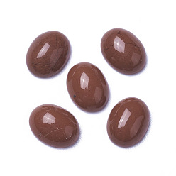Красный Камень Природного красной яшмы кабошон, овальные, 9x7x3.5~4 мм