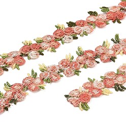 Light Coral Flower Polyester Trim Ribbon, for Curtain Lace Trimmings, Light Coral, 3/4 inch(20mm)