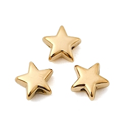 Настоящее золото 18K 304 из нержавеющей стали бусы, звезда очарование, ионное покрытие (ip), долговечный, реальный 18 k позолоченный, 9x9x4.5 мм, отверстие : 2 мм