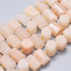 Aventurine Rose Naturelles rose aventurine perles brins, prisme hexagonal, 11~14x7~11mm, Trou: 0.5mm, Environ 41 pcs/chapelet, 16.5 pouces ~ 16.9 pouces (42~43)