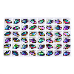 Violet Bleu 48 cabochons de strass en verre, accessoires nail art de décoration, facette, bleu violet, 14x9x5mm