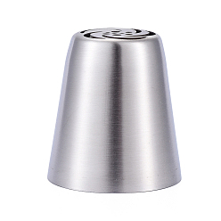 Stainless Steel Color Non-Tarnish Vortex Stainless Steel Russian Piping Tips, Cake Decorating Tips, for Cupcake Cookies Birthday Party, Stainless Steel Color, 40.5x37mm, Inner Diameter: 35mm