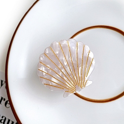 Белый Дым Заколки для волос с когтями из ацетата целлюлозы (смола), аксессуары для волос для девочек женщин, формы раковины, серый, 41x34 мм