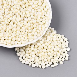 Cornsilk Opaque Glass Seed Beads, No Hole Beads, Imitation Cobblestone, Dyed, Cornsilk, 1~8x1~5x1~4mm, about 6521pcs/Pound