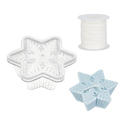 Mixed Color Candle Making Tool Sets, with Acrylic Candle Mold and Eco-Friendly Candle Wick, Mixed Color, 82x93x34.5mm, Inner Size: 58.5x51mm, 1pc