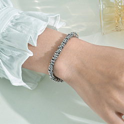 Нержавеющая Сталь Цвет 304 женские браслеты из нержавеющей стали с бусинами, цвет нержавеющей стали, 6.89 дюйм (17.5 см)