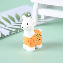 Оранжевый Подвески из смолы, с платиновым глазом, альпака, оранжевые, 50x30 мм