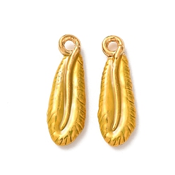 Желтый 304 нержавеющей стальной эмали подвески, подвески в форме ракушек, ионное покрытие (ip), реальный 18 k позолоченный, желтые, 15.5x5x2.5 мм, отверстие : 1.2 мм